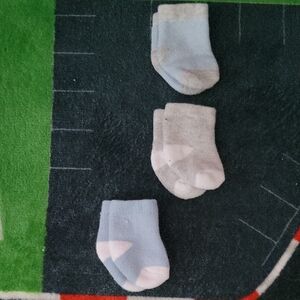 Newborn Blue and Gray Socks Set Of 3